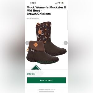 Muck Women's Muckster II Mid Boot - Brown/Chickens NWT